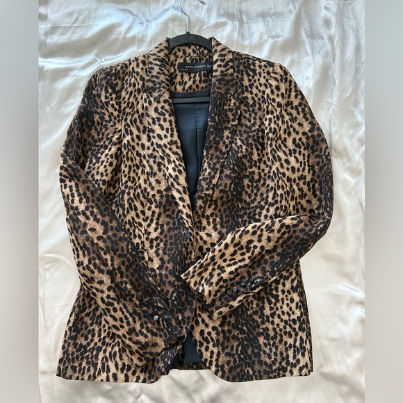 Zara Jackets & Blazers - Zara Leopard Cheetah Print Blazer Made in Spain Vintage